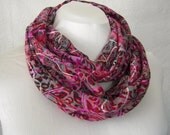 Floral Burnout Knit Infinity Scarf - Circle Scarf - Tube Scarf