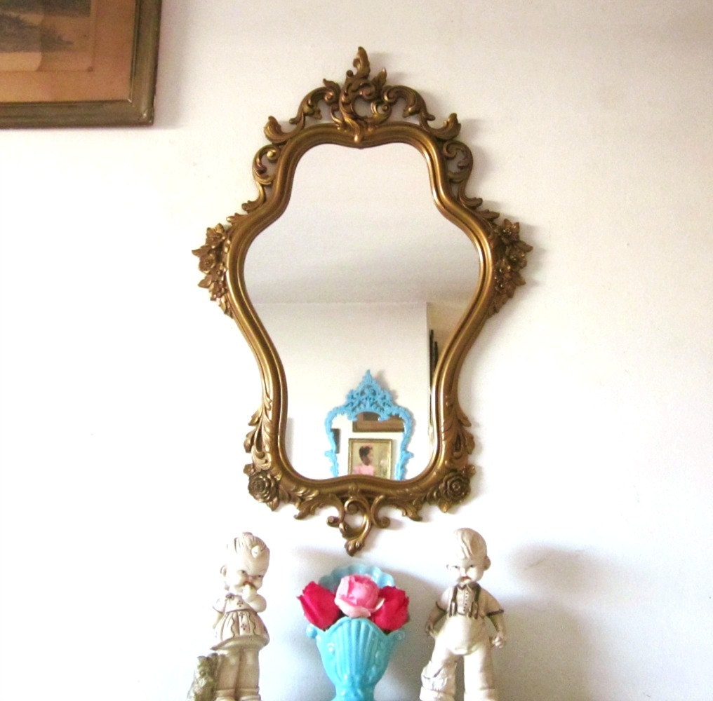 Vintage Ornate Syroco Mirror, French Country Mirror, Upcycled Wall Decor, YOU Choose the Color, Custom