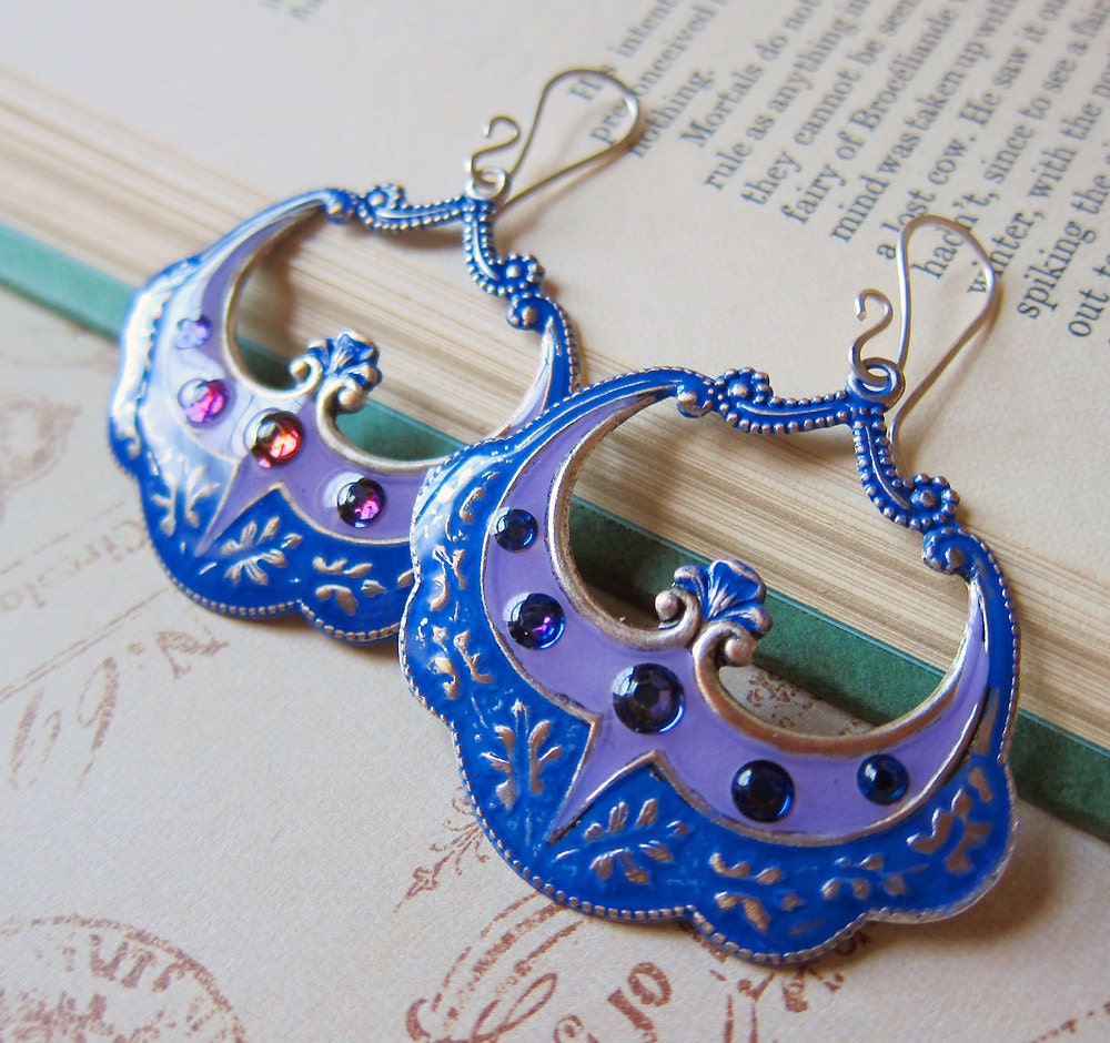 The Confectionery Earrings in Purple and Cobalt