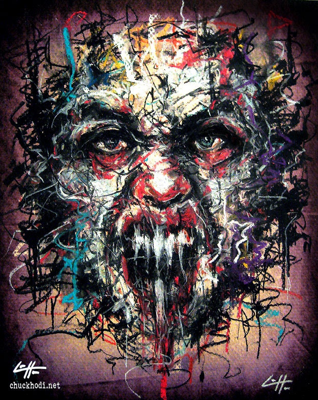 Print 8x10" - Failure 4 - Dark Art Angry Screaming Pain Horror Blood Monster Creature Teeth Eyes Gothic Hate Surreal Abstract Macabre