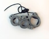 8 Silver Circles Zipper Necklace