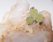 Sale..Charm, Pendant, Gemstone, Irish Three Leaf Clover, Sterling, Hallmarked