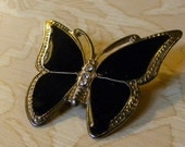 Vintage Black Butterfly Pin
