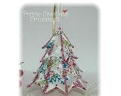Quilted Tree  Wired Ribbon Ornament Pattern and Kit to Make Your Own