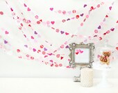 SweetHearts 20' Paper GARLAND, Wedding, Bridal Shower Home Decor, Birthday, Holiday, Children, Love
