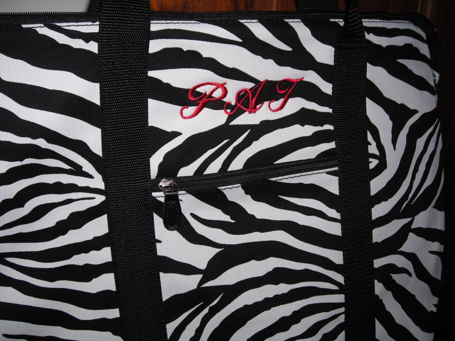 Personalized Insulated Zebra Print Tote Bag by Never Felt Better