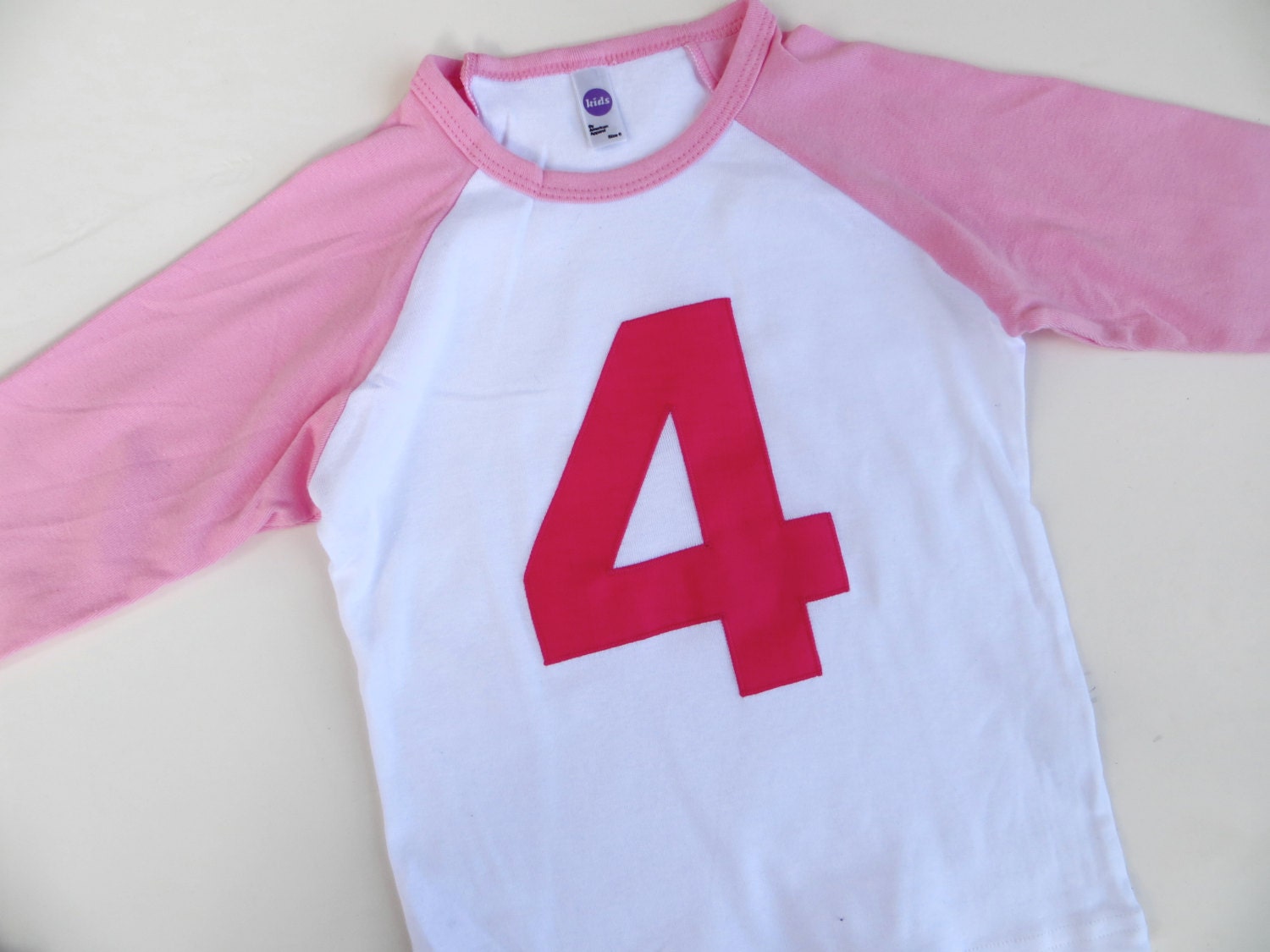 Fuchsia, Pink and White Chevron 1 Baseball Raglan Big Number Girls Birthday T Shirt first birthday 1st