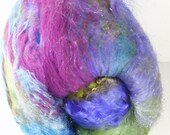 Art Batt Spinning Felting Fiber- Spring Flora- Totally Textured Jazzturtle Artisan Batt