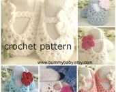 Instant Download, Crochet PATTERN PDF - Crochet Baby Shoes Pattern, Baby Ballerina Slippers, 4 sizes included