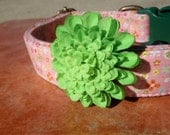 Dog Collar Flower Add On - The Lovely Lime Green Silk Flower