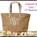 Monogrammed Natural Color Jute Tote Bag - Personalized Natural Burlap totes - Beige, Sand, Beach, Tropical - jute classic summer purse