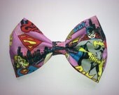 Batgirl Supergirl Pink Fabric Hair Bow