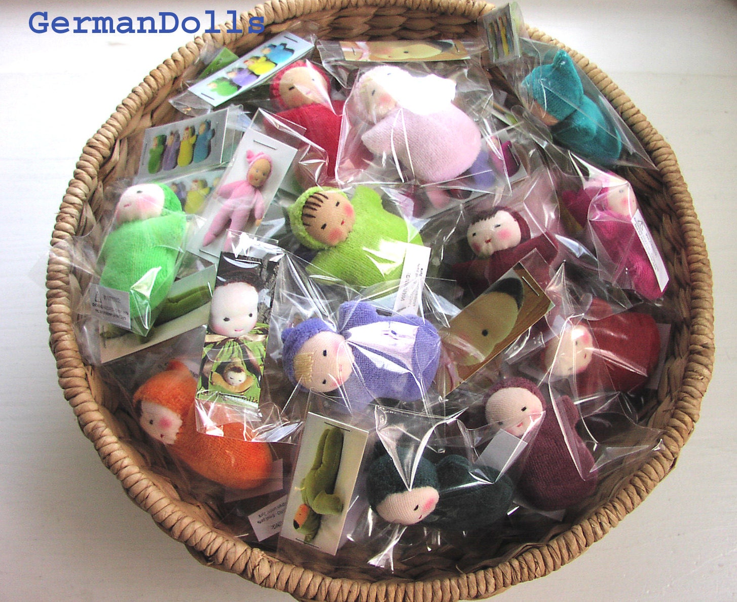 Birthday Party Favors,  10 Waldorf style doll ORIGINAL Pocket babies, Dolls