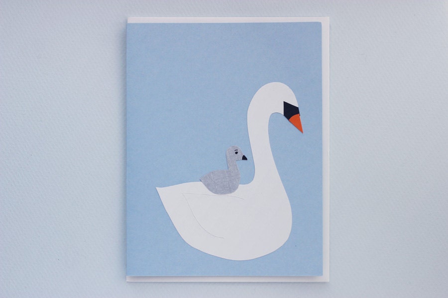 Swan ride collage card - Mother's Day, New Baby