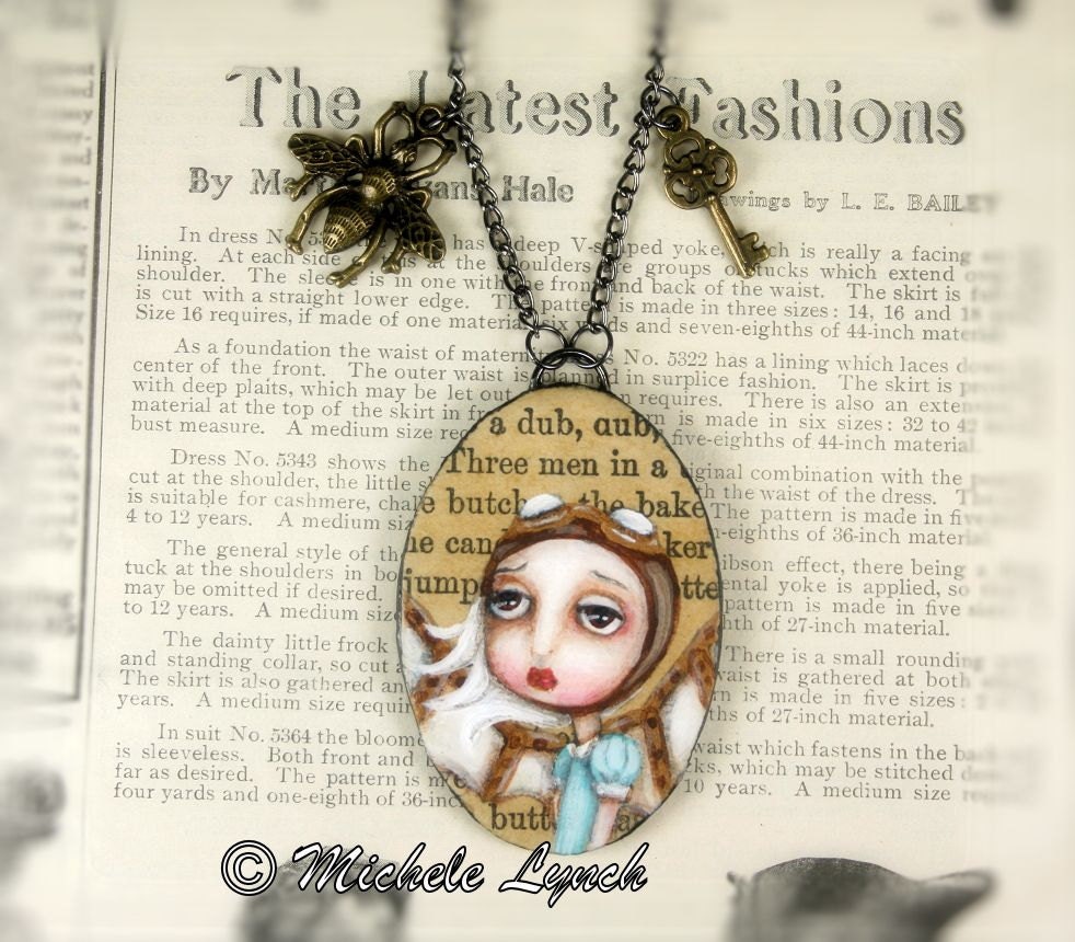 Original Fairy Tale Steampunk Soul Cameo Pop Surrealism Necklace