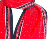 Egyptian Red Silk - a vintage 1980's Vera Neumann Wing-Tip Pure Silk Scarf - Tout Soie