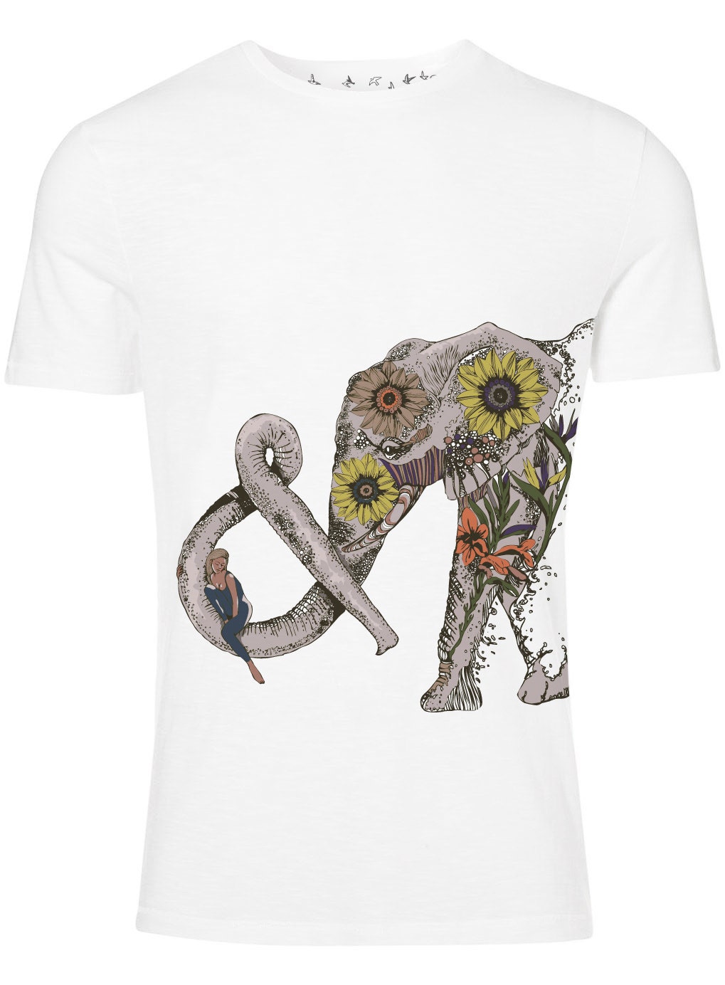Elephant t-shirt, Elephant tee, Elephant shirt, Flower tee, Available S and M