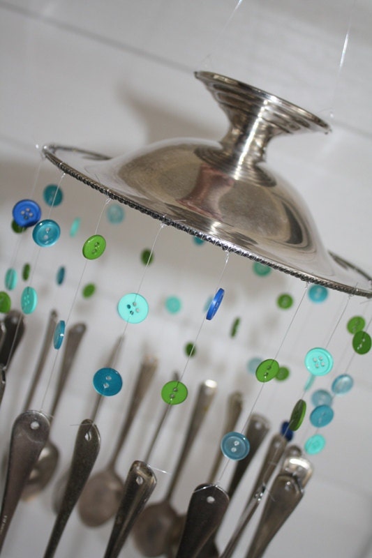Royal Flying Saucer - Silverplate Silverware Wind Chime