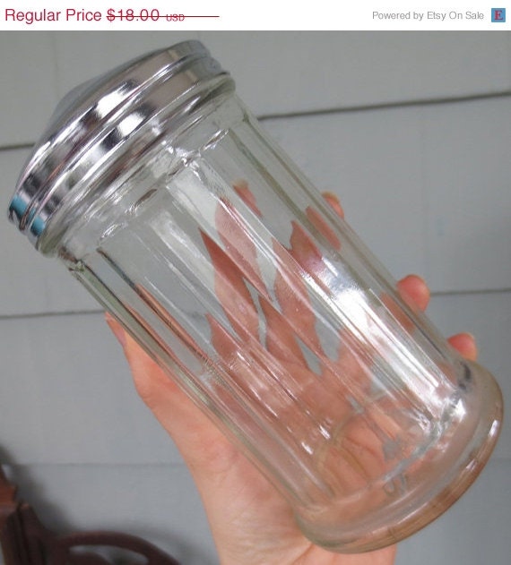 ON SALE Vintage Restaurant Style Glass Sugar Pourer Dispenser