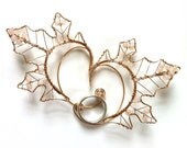 Bronze maple ears with rose quartz