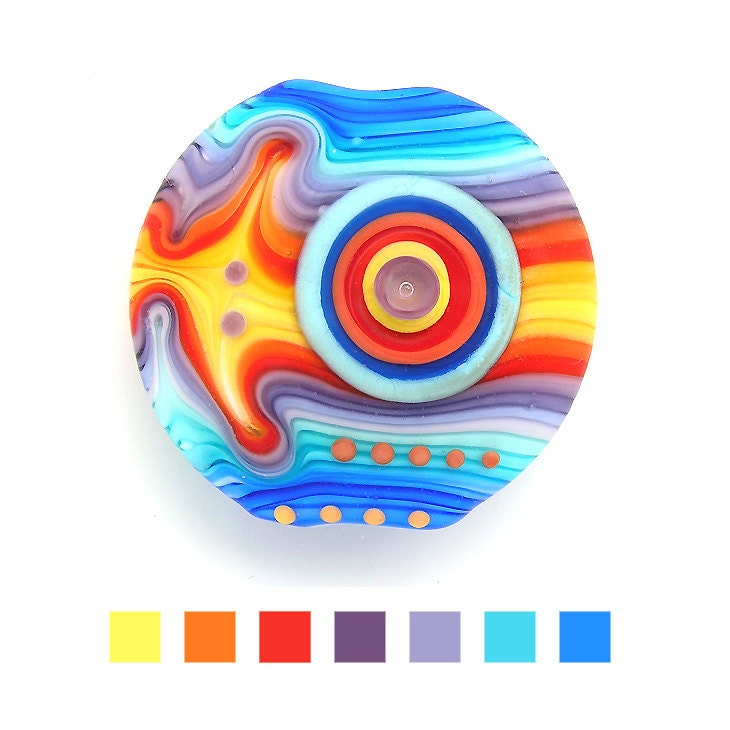 Handmade lampwork glass focal bead.Free worldwide shipping