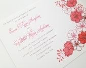 Coral Wedding Invitations - Flower Wedding Invitation