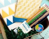 Suitcase Stationery Gift Set - 12 Personalized Notes, Personalized Notebook and more