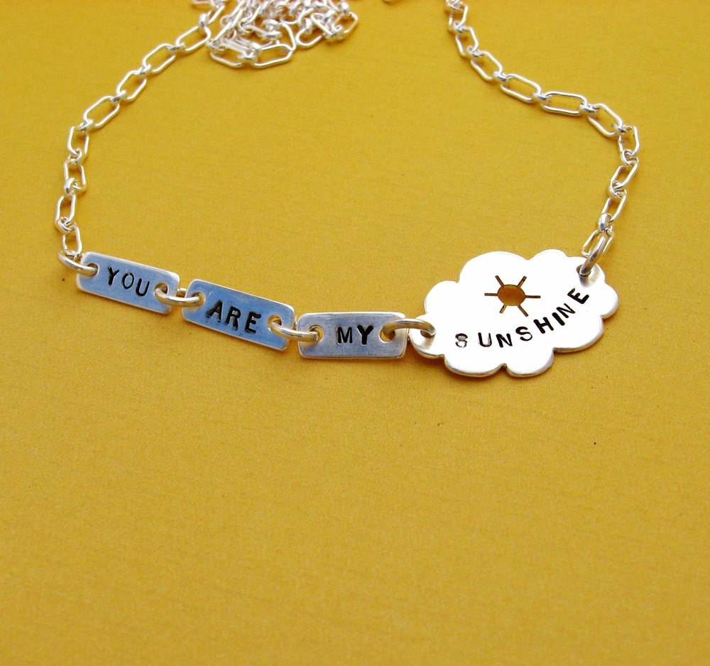 You Are My Sunshine bracelet sterling silver