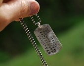 Hand Stamped Personalized Necklace for Dad - Hand Stamped Jewelry - Daddy Dogtag Necklace - Recycled Sterling Silver  - Personalized