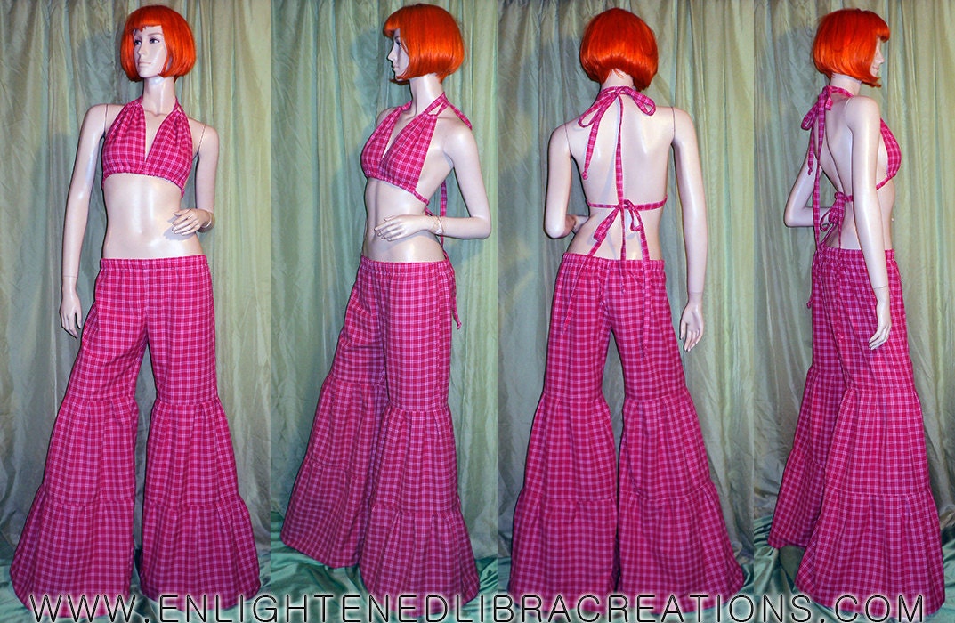 Raver Hooper Flow Outfit - Ready To Ship - One of a Kind - S/M - Hippie Patchwork Festival Pants Bikini Top