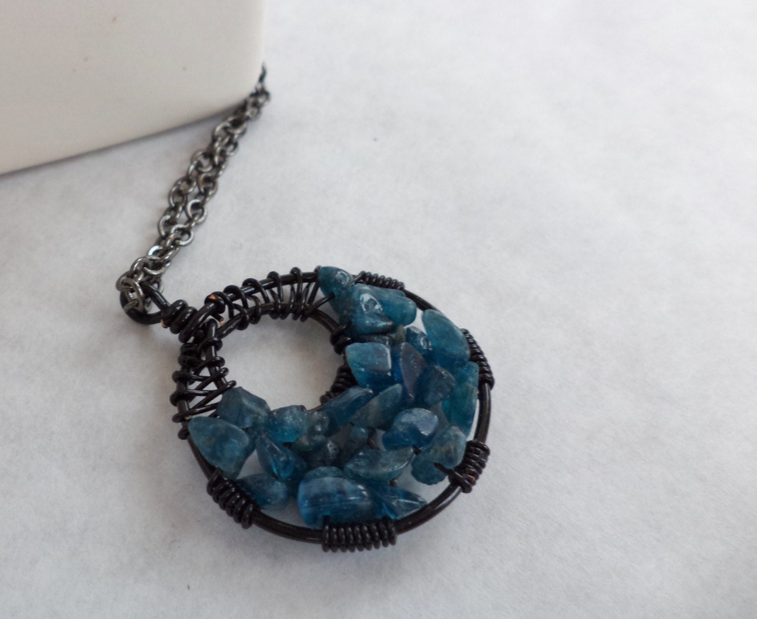 Apatite Teal Goddess Wrap Necklace Petite