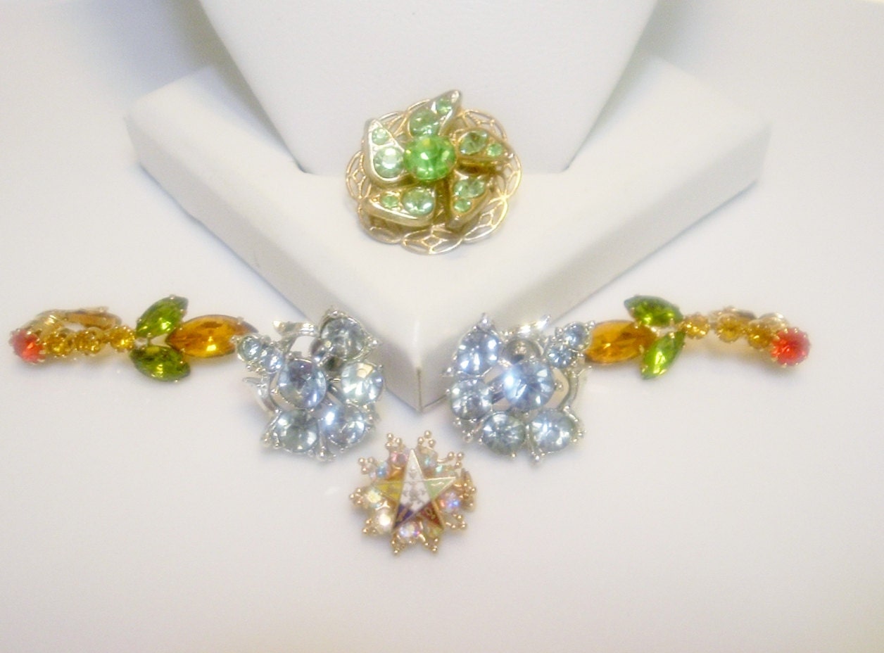 Vintage Destash Lot Rhinestone Jewelry Wear