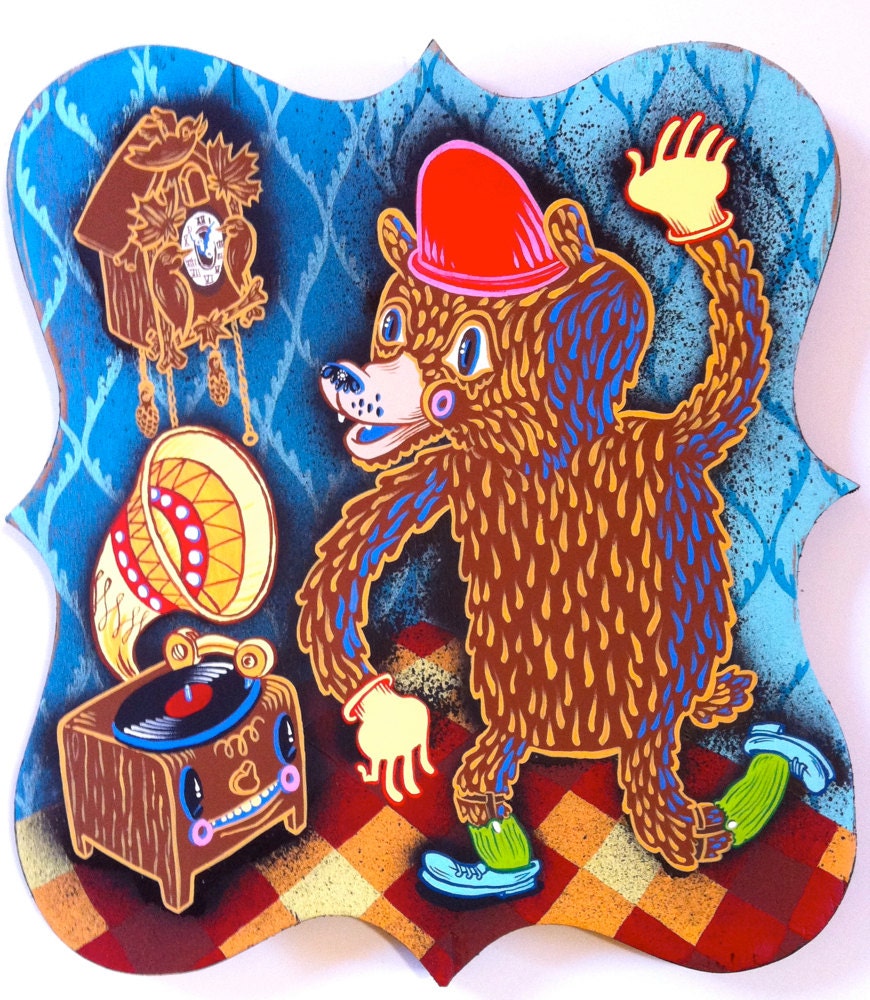 Dancing Bear, cuckoo, and Phonograph