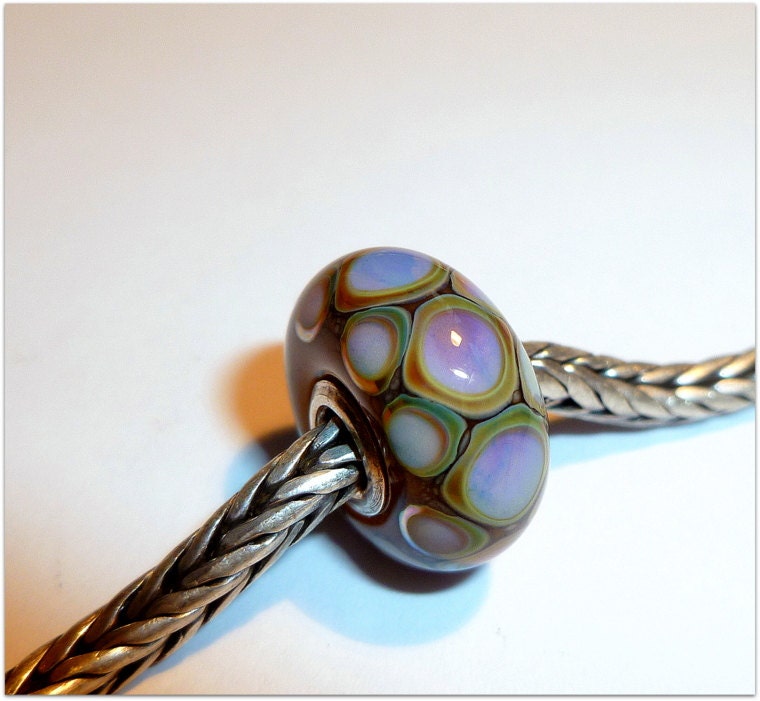 Luccicare Lampwork Bead - Snake -  Lined with Sterling Silver