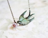 Vintage Dove Necklace-  Romantic, Shabby Chic Jewelry