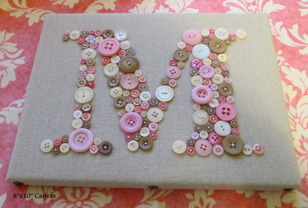 Baby Nursery Wall Art, Children Wall Art, Nursery Monogram Letter Canvas, Unique Baby Shower Gift -- by Letter Perfect Designs