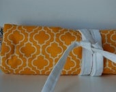 Jewelry Bag Roll Yellow and White
