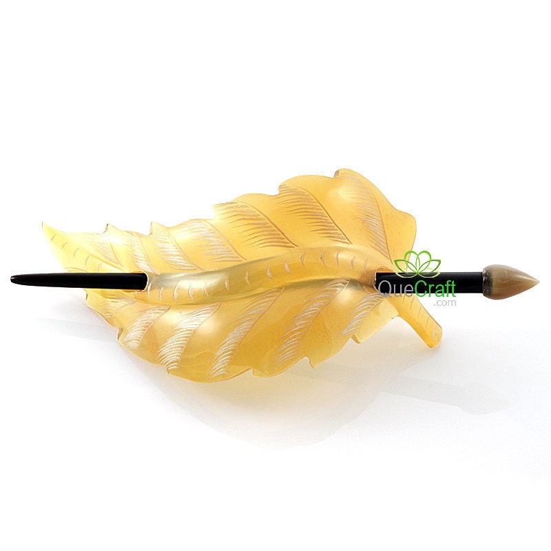 LEAF Organic Horn Hair Barrette Handmade