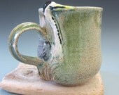Great Blue Heron Stoneware Mug Wheelthrown