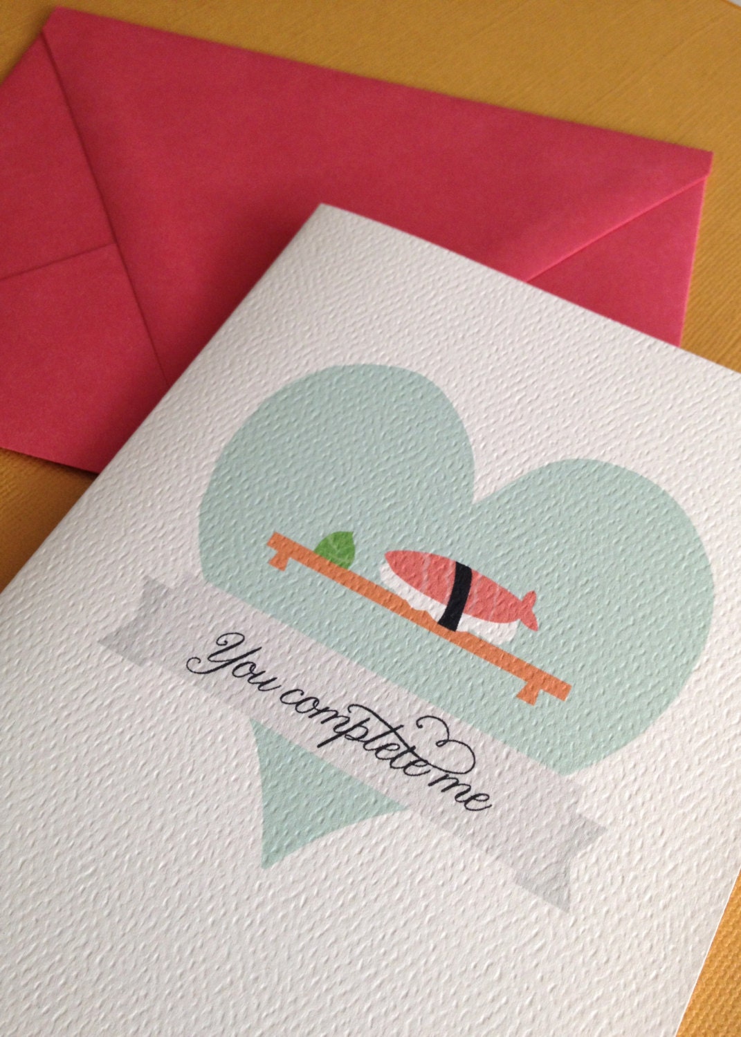 You are the Wasabi to my Sushi or You Complete Me- Single greeting card