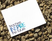 Teachers Inspire Personalized Stationery Teacher gift -  Set of 8 Notecards