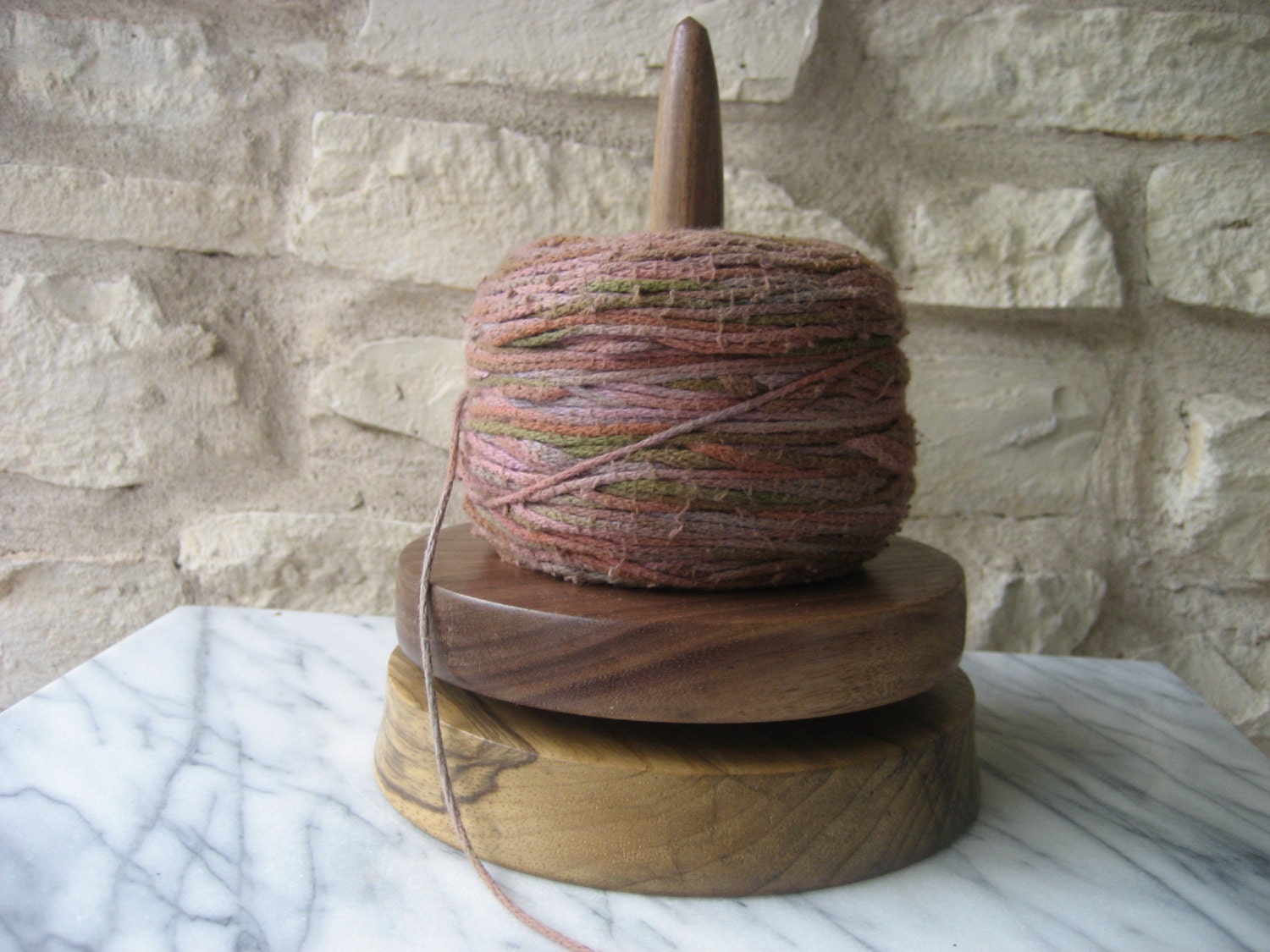 Knit Spinner (2 Wood) Black Limba and Walnut    RESERVED for taurusbaby