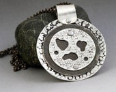 Sterling Silver Pendant Necklace - Moon Necklace