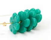 Handmade Lampwork Glass Beads Jade Green Flower Discs made to order