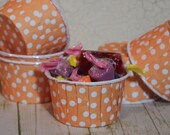 12 Peach Polka Dots Paper Candy Cup - Dessert Cups - Ice cream cups - Nut Cups - Portion Cups Il_170x135