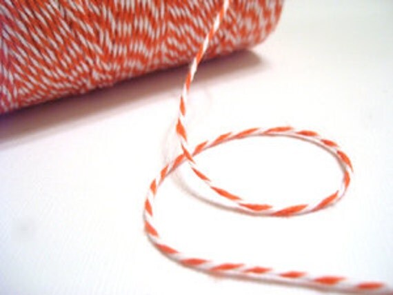 Mandarin Bakers Twine - Orange & White - 20 yards sampler Il_570xn