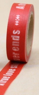 Red printed Washi Tape -- A True Love Story Never Ends Il_570xn