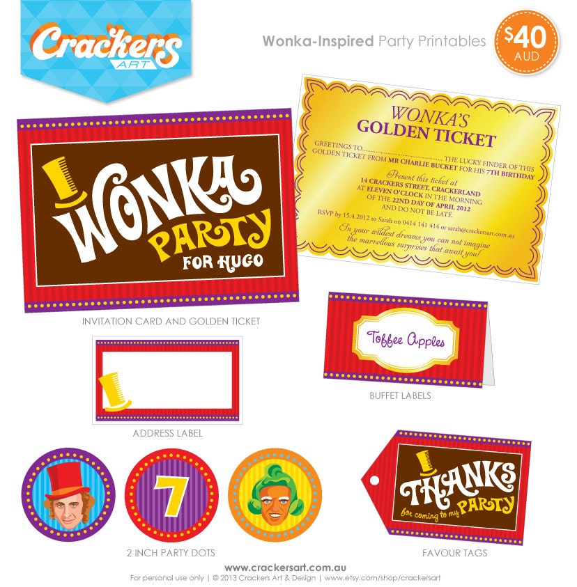 WONKA-INSPIRED Party - BASIC Printable Package