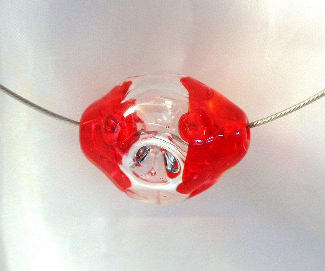 Witch's Ball Jewelry Lampwork Glass Bead Pendant