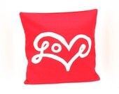 Love Pillow Cover in Red